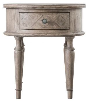 Gallery Direct Mustique Round 1 Drawer Side Table | Shackletons