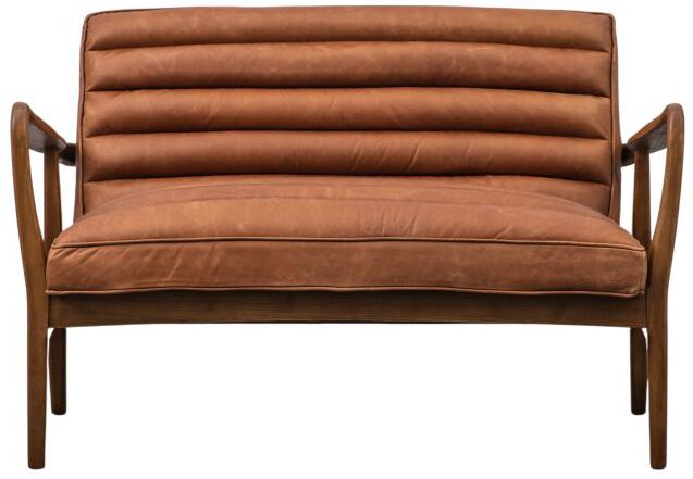 Gallery Direct Datsun 2 Seater Sofa Vintage Brown Leather | Shackletons