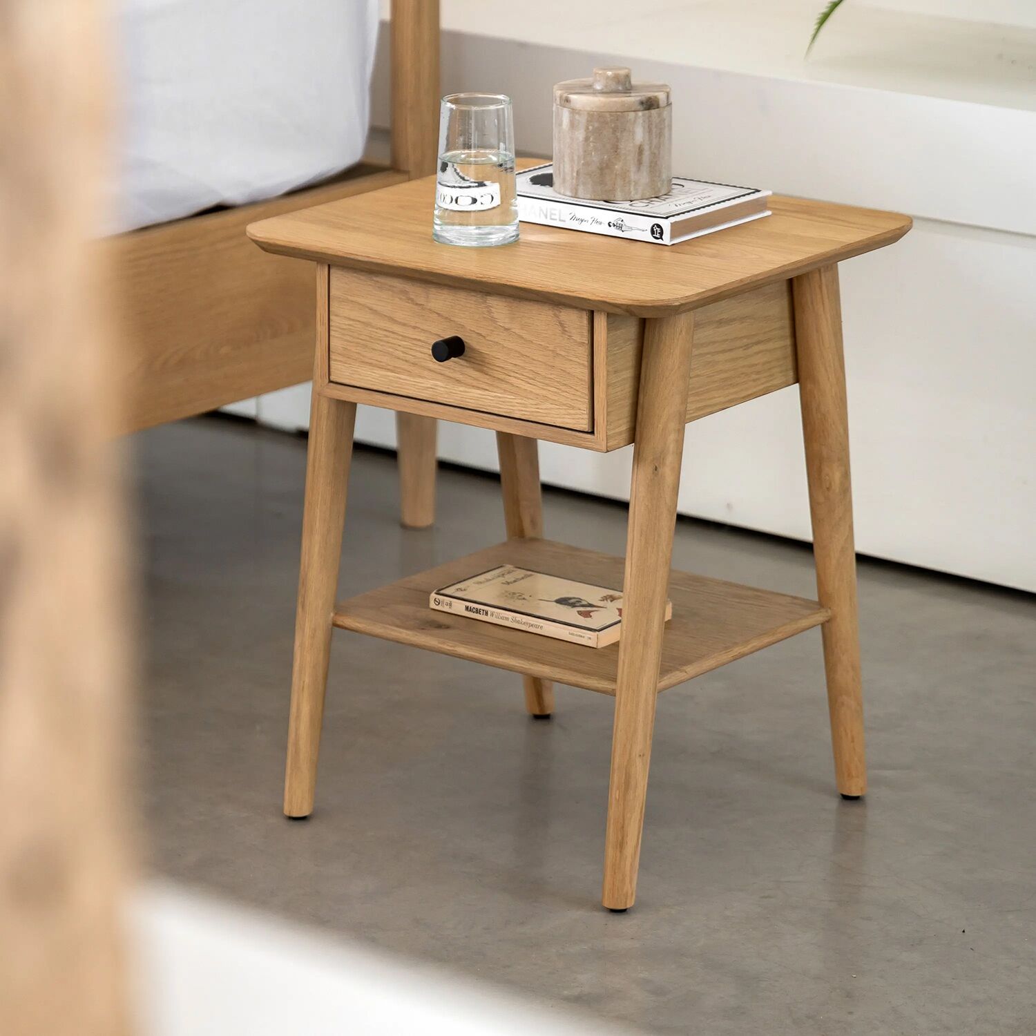 Gallery Direct Hatfield 1 Drawer Bedisde Natural