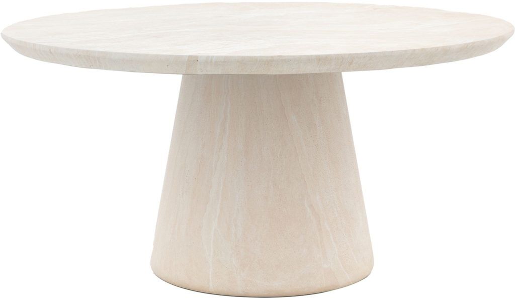 Gallery Direct Pedra Round Dining Table Travertine | Shackletons