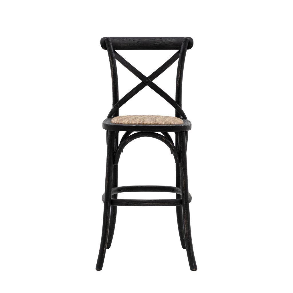 Gallery Direct Cafe Stool BlackRattan Set of 2 | Shackletons