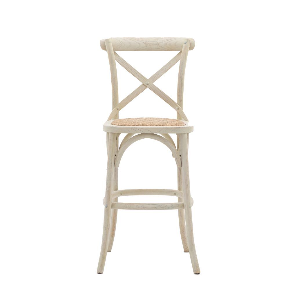 Gallery Direct Cafe Stool WhiteRattan Set of 2 | Shackletons