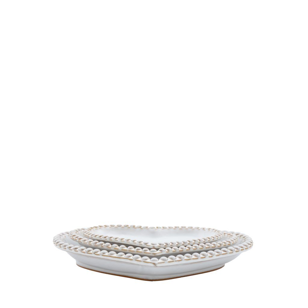Gallery Direct Beaded Heart Plate Set of 3 | Shackletons