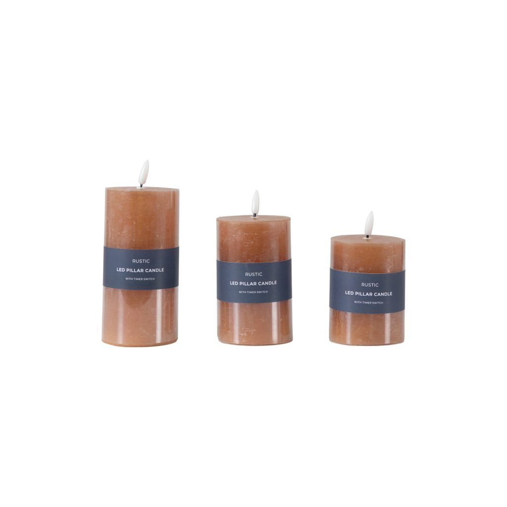 Gallery Direct LED Candle Rustic Amber Set of 3 | Shackletons