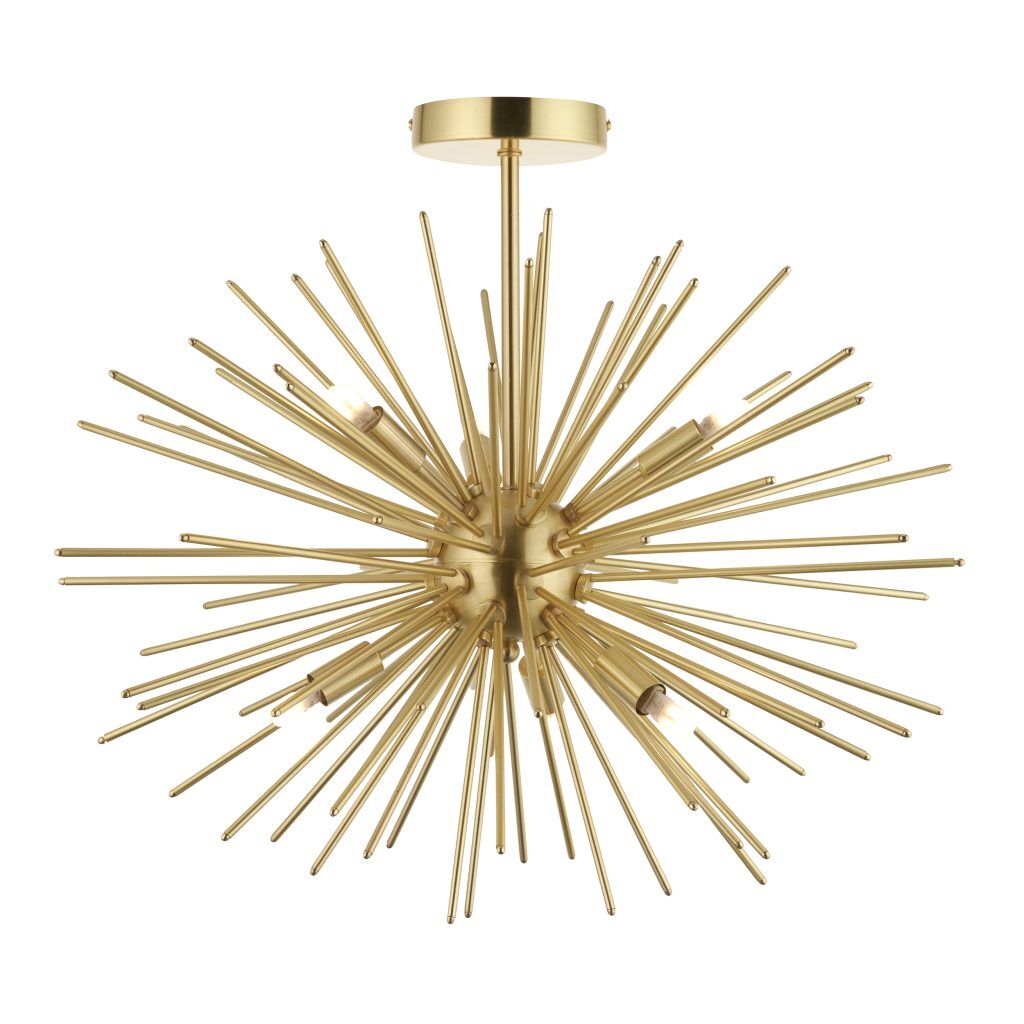 Gallery Direct Orta 6 Ceiling Light Satin Brass | Shackletons