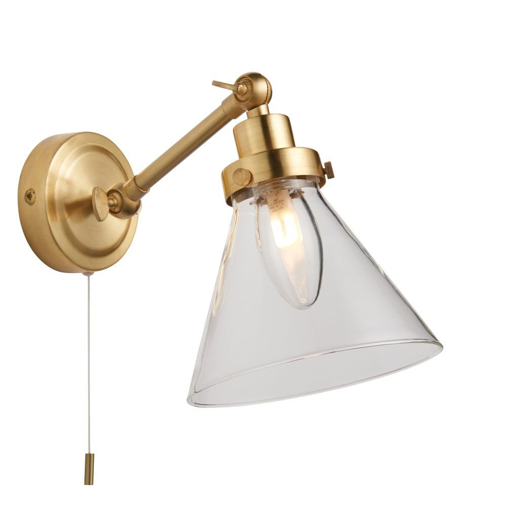 Gallery Direct Faraday Bathroom 1 Wall Light Satin Brass | Shackletons