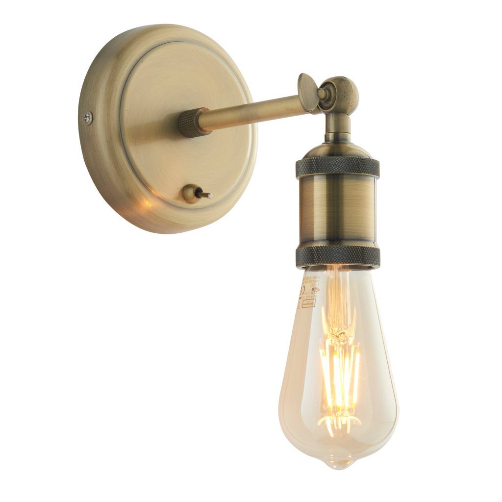 Gallery Direct Hal Wall Light Antique Brass | Shackletons