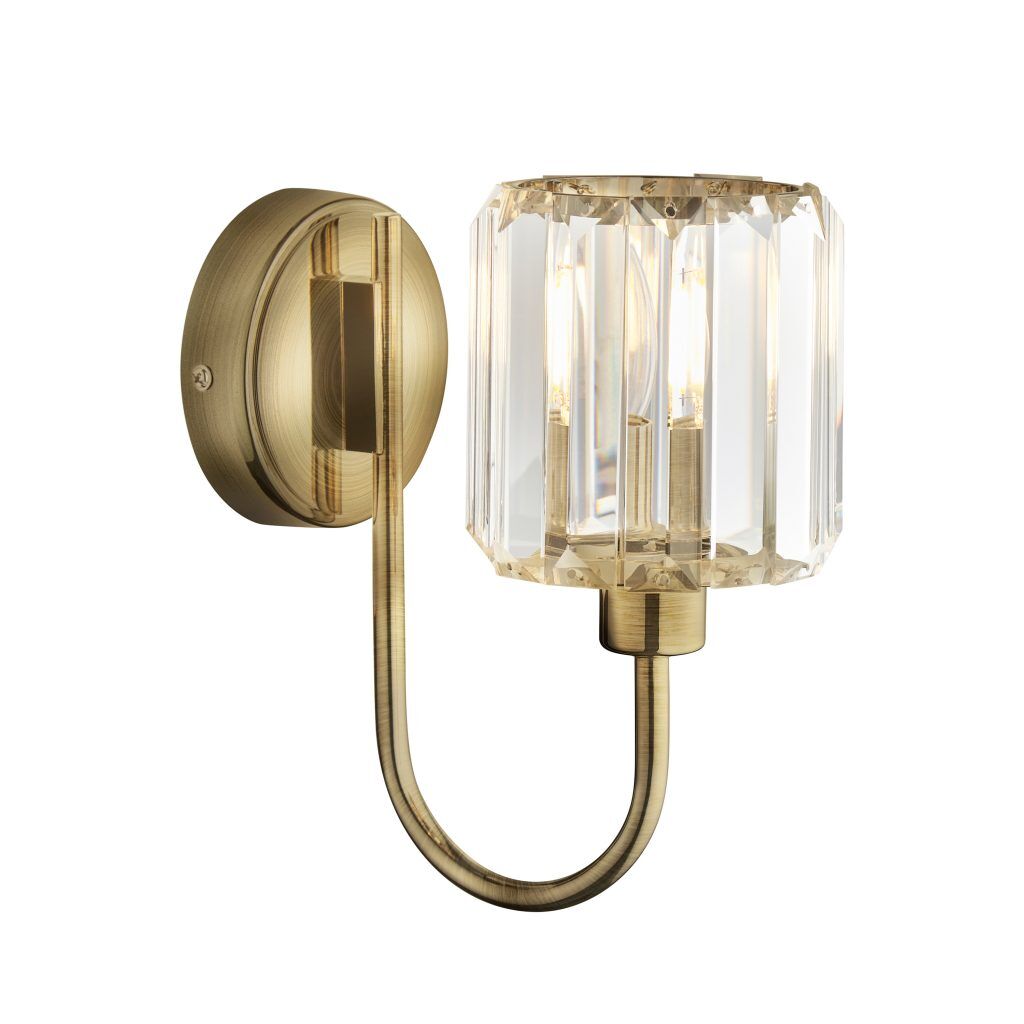 Gallery Direct Berenice 1 Wall Light Antique Brass | Shackletons