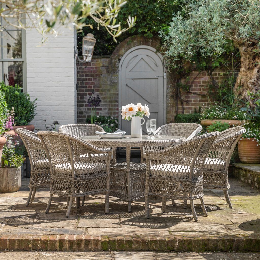Gallery Outdoor Menton 6 Seater Round Dining Set | Shackletons