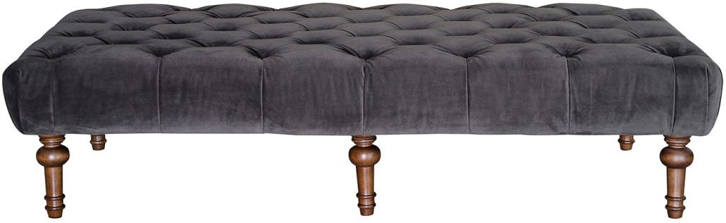 Alexander  James Victoria Button Stool in Plush Asphalt | Shackletons