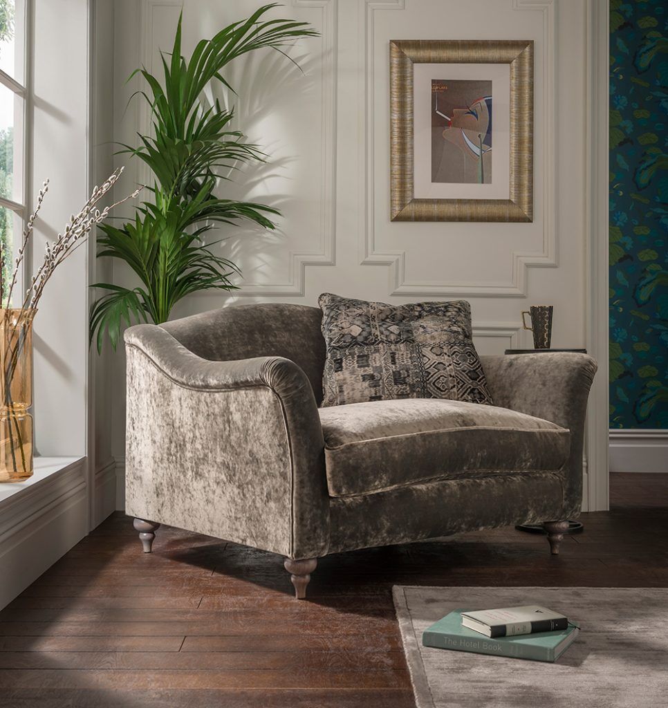 Spink  Edgar Lamour Snuggler Sofa shown in Opium Moonstone | Shackletons