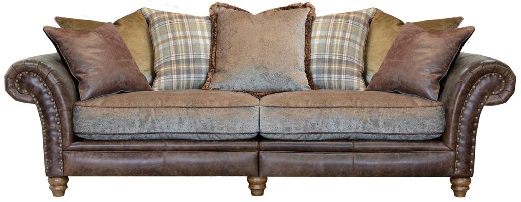 Alexander  James Hudson Pillow Back 4 Seater Split Sofa Satchel Nutmeg | Shackletons