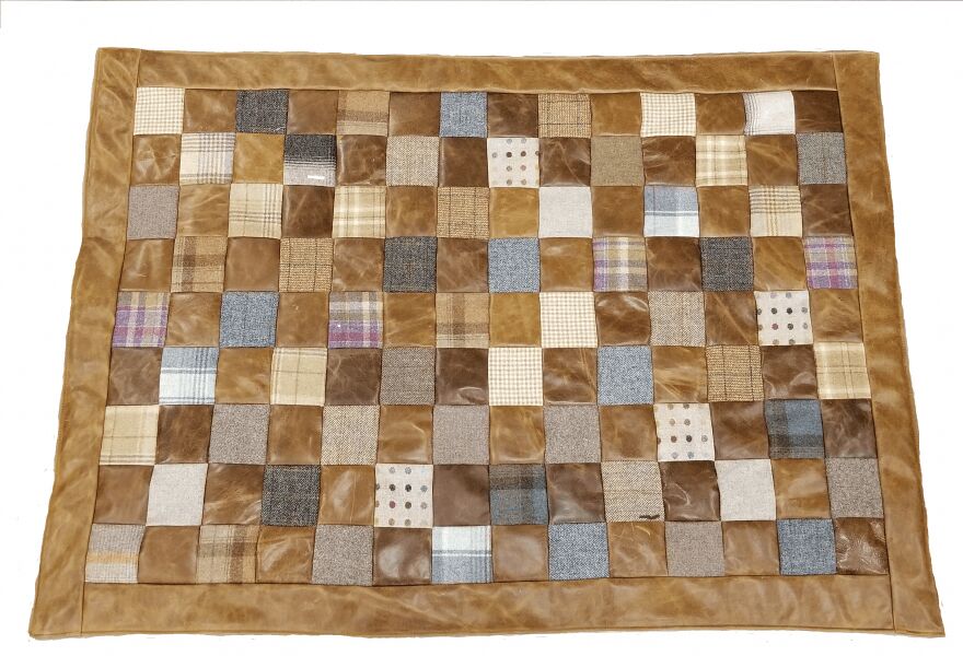 Vintage Sofa Company Patchwork Rug   Leather and Wool Mix | Shackletons