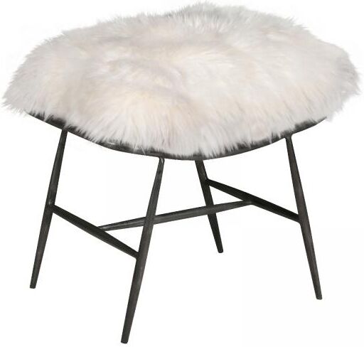 Vintage Sofa Company Mily Baa Baa Stool   Gunmetal Frame with White Sheeps Wool Cover | Shackletons