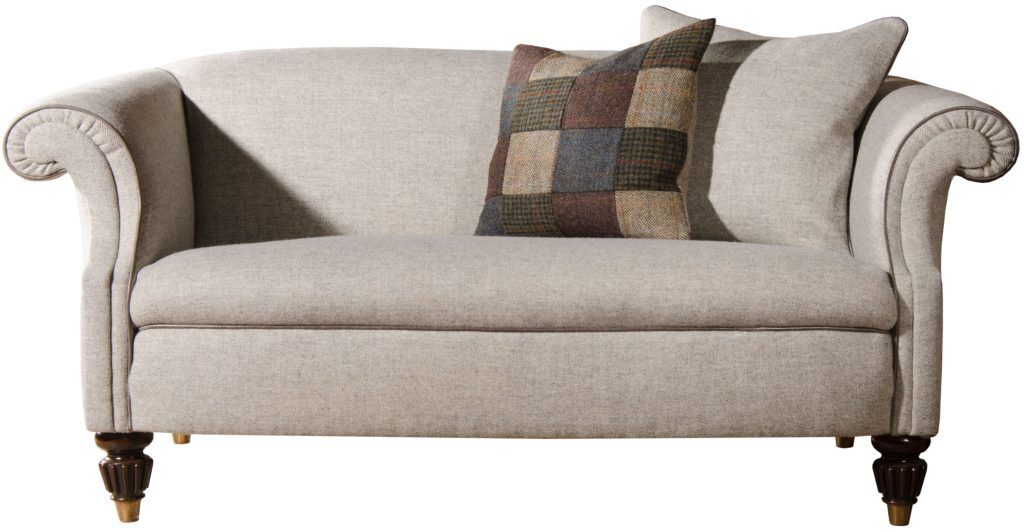 Tetrad Bowmore Petit Sofa  in Wick Herringbone Silver Darling Fabric | Shackletons