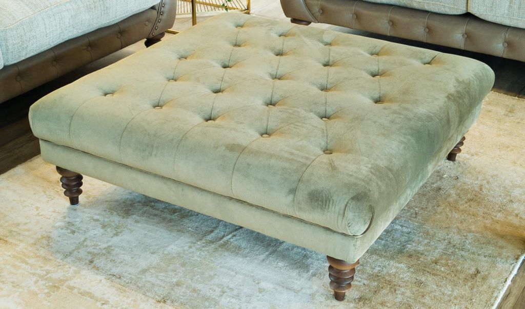 Alexander  James Emma Stool in Aqua Sage Velvet | Shackletons