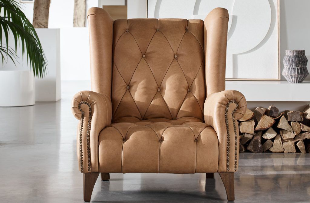 Alexander  James Ossie Chair in Soul Camel Leather | Shackletons