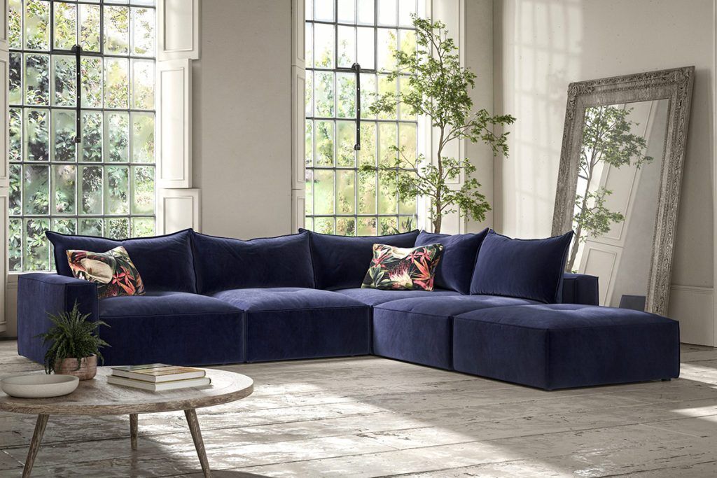 Alexander  James Stella 5 Piece Corner Sofa in Oasis Navy | Shackletons