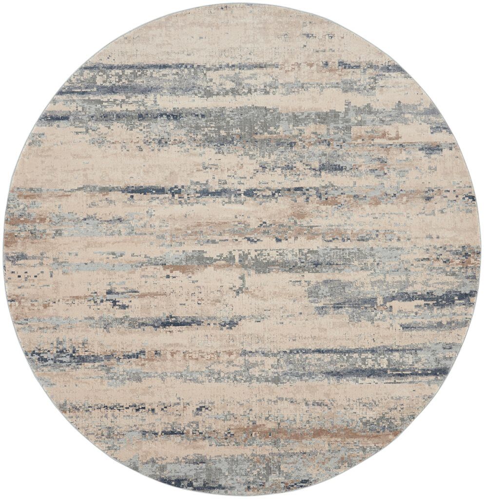 Nourison Rugs   Rustic Textures Circular RUS04 Rug in Beige  Grey   16m x 16m | Shackletons