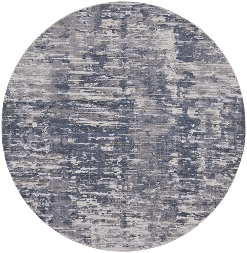 Nourison Rugs   Rustic Textures Circular RUS05 Rug in Grey   24m x 24m | Shackletons
