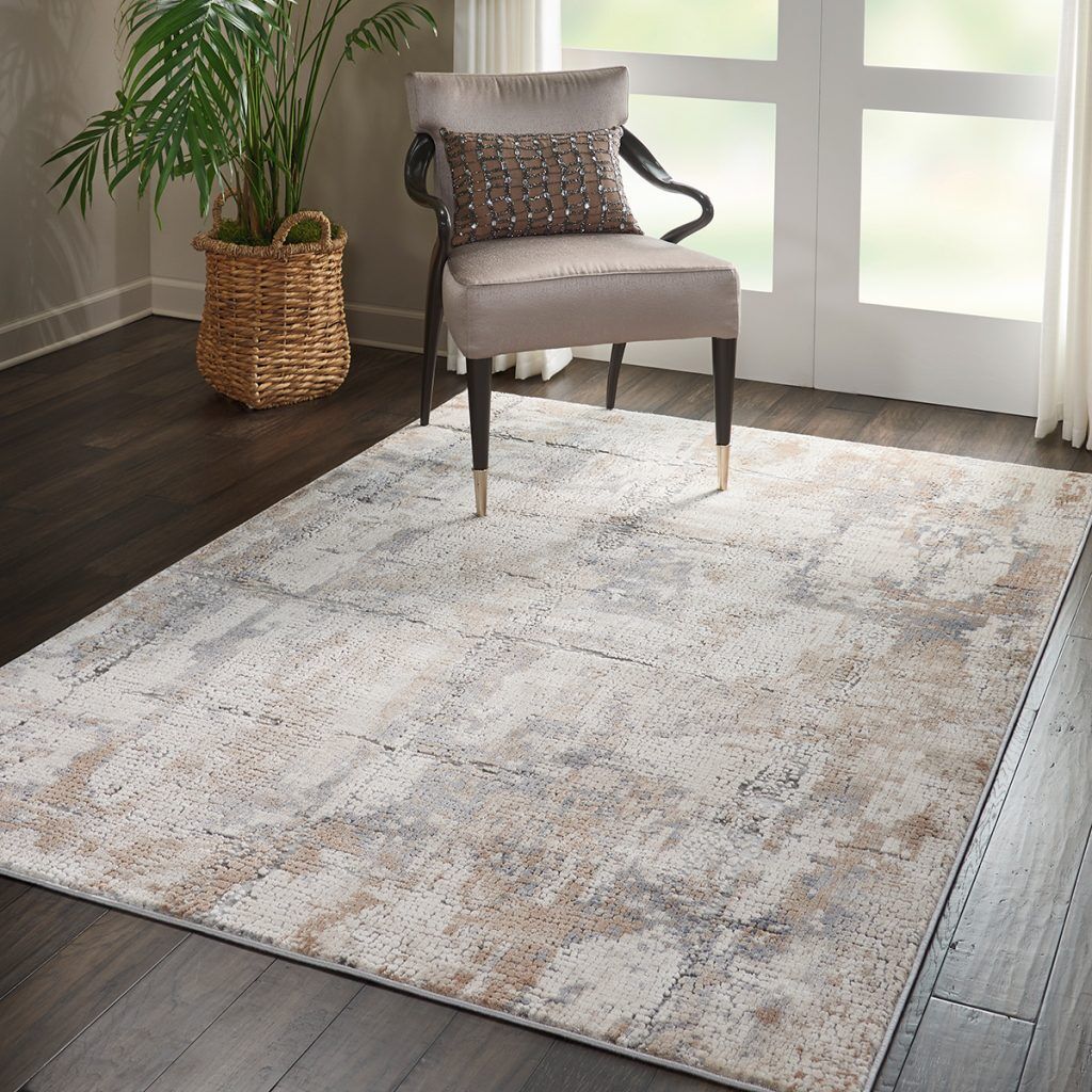 Nourison Rugs   Rustic Textures Rectanglular RUS06 Rug in Beige  Grey   18m x 12m | Shackletons