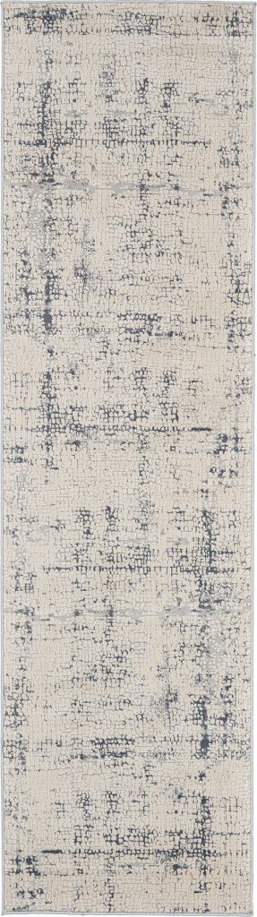 Nourison Rugs   Rustic Textures Runner RUS06 Rug in Ivory  Blue   23m x 066m | Shackletons