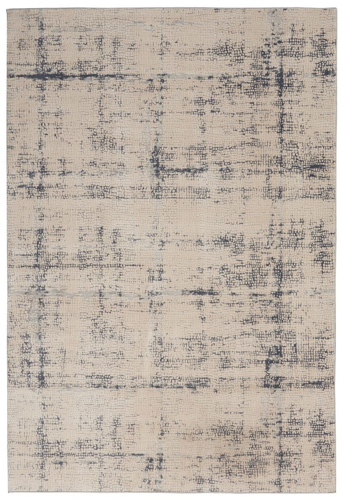 Nourison Rugs   Rustic Textures Rectanglular RUS06 Rug in Ivory  Blue   22m x 16m | Shackletons