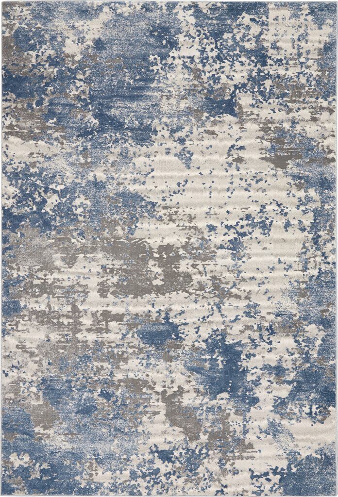Nourison Rugs   Rustic Textures Rectanglular RUS08 Rug in Grey  Blue   22m x 16m | Shackletons