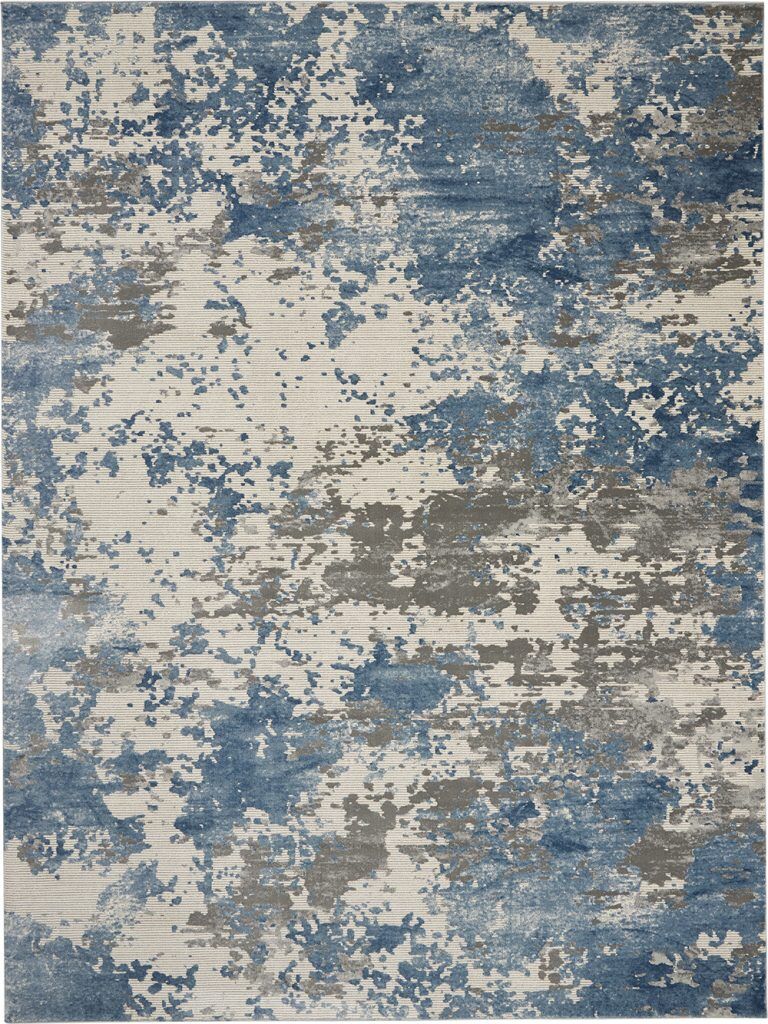 Nourison Rugs   Rustic Textures Rectanglular RUS08 Rug in Grey  Blue   39m x 28m | Shackletons