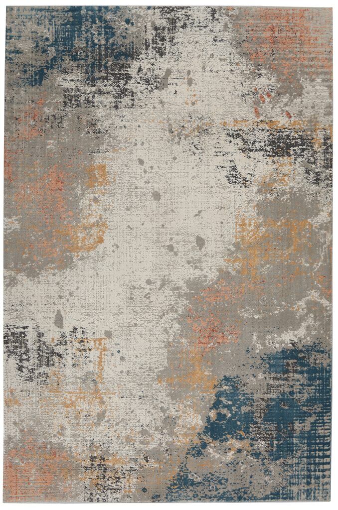 Nourison Rugs   Rustic Textures Rectanglular RUS13 Rug in Grey  Blue   22m x 16m | Shackletons