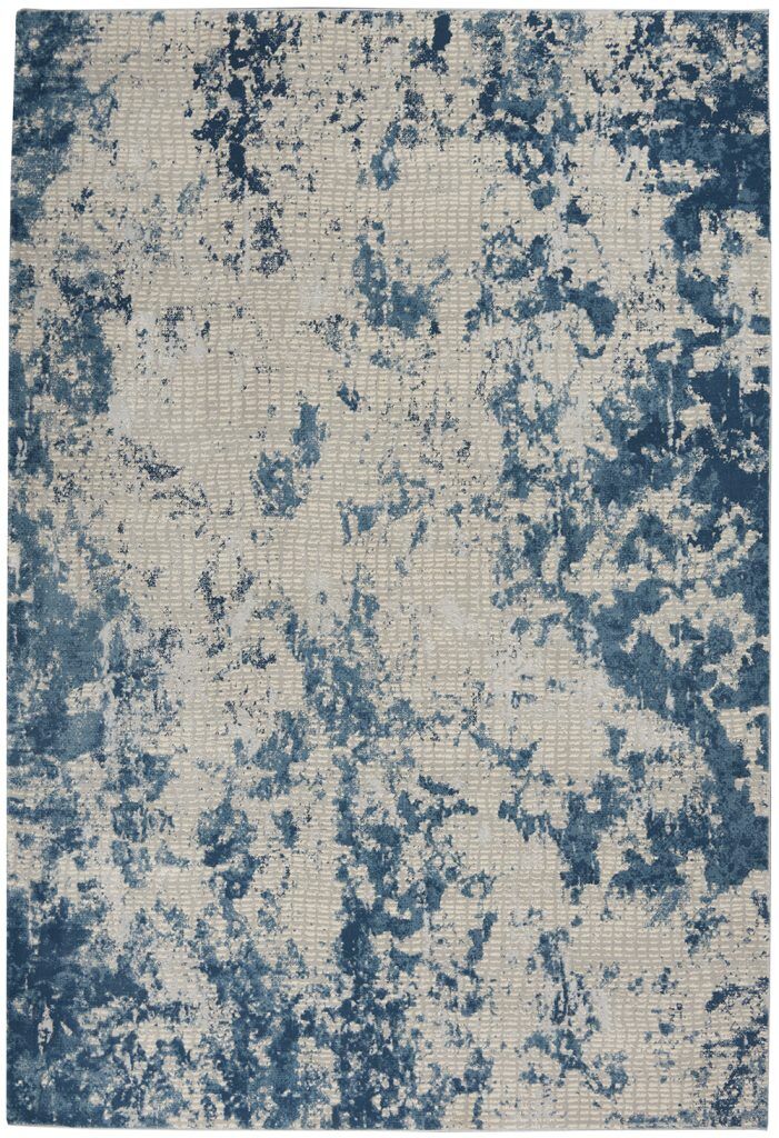 Nourison Rugs   Rustic Textures Rectanglular RUS16 Rug in Grey  Blue   18m x 12m | Shackletons