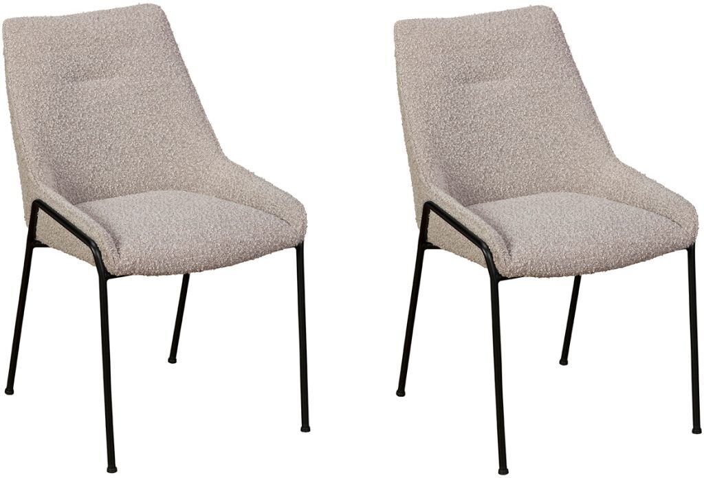 Pair of Baker Anna Dining Chairs   Grey Boucle | Shackletons