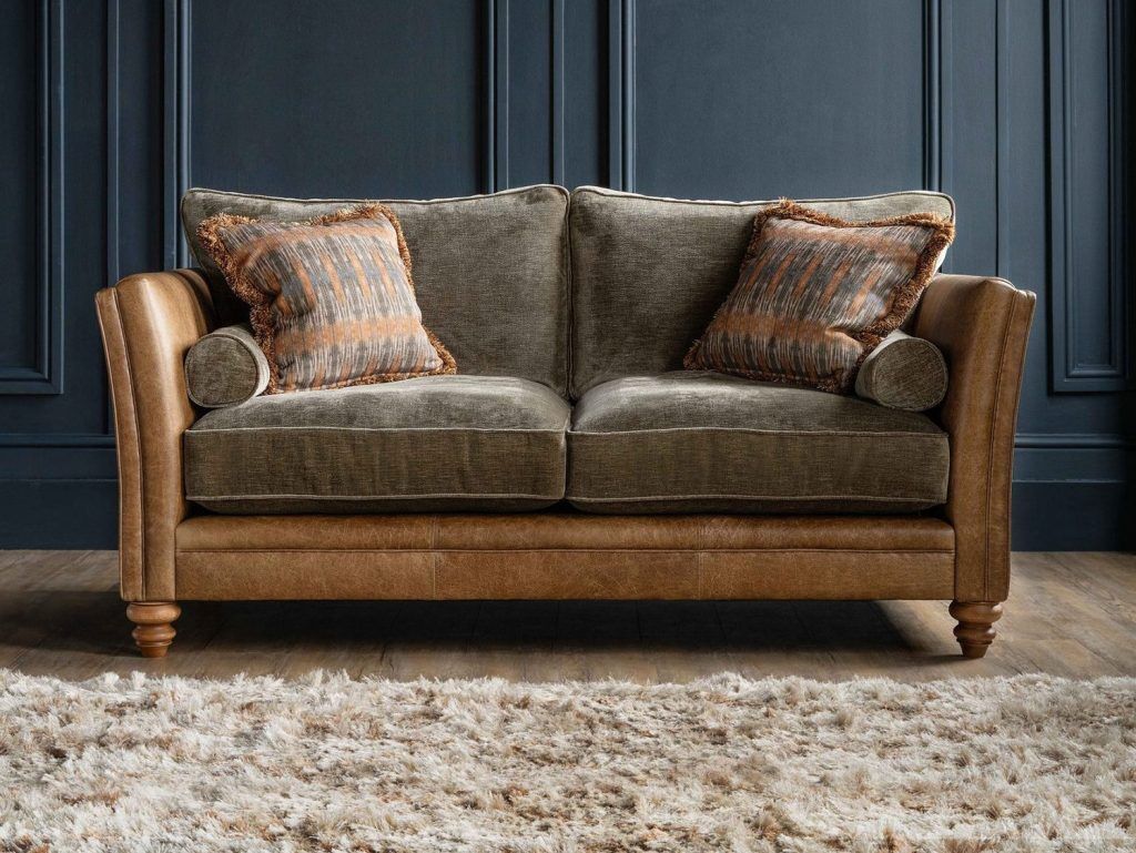 Alexander  James Lomund 3 Seater Standard Back Sofa in Satchel Biscotti and Berlin Lichen | Shackletons