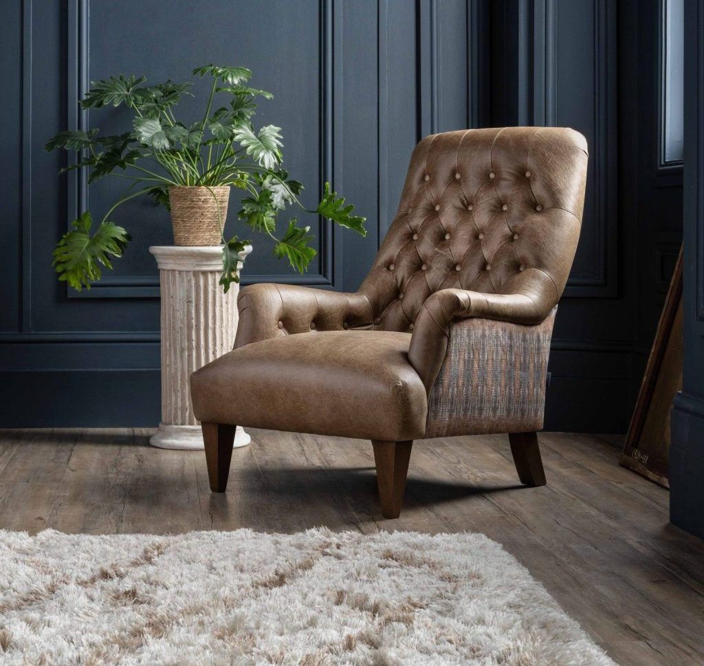 Alexander  James Lomund Accent Chair in Satchel Biscotti and Kintra Ochre | Shackletons