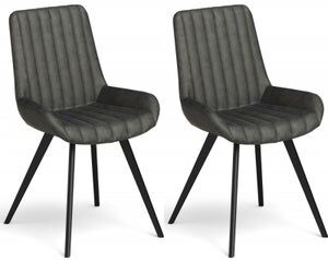 Corndell Furniture Pair of Monica Dining Chairs  Charcoal | Shackletons