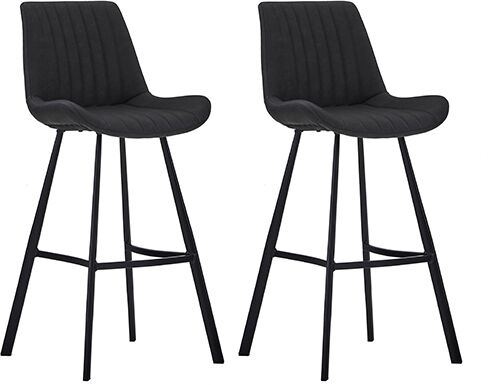 Corndell Furniture Pair of Monica Bar Chairs  Charcoal | Shackletons