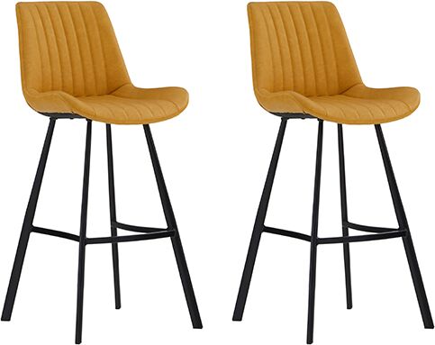 Corndell Furniture Pair of Monica Bar Chairs  Mustard | Shackletons