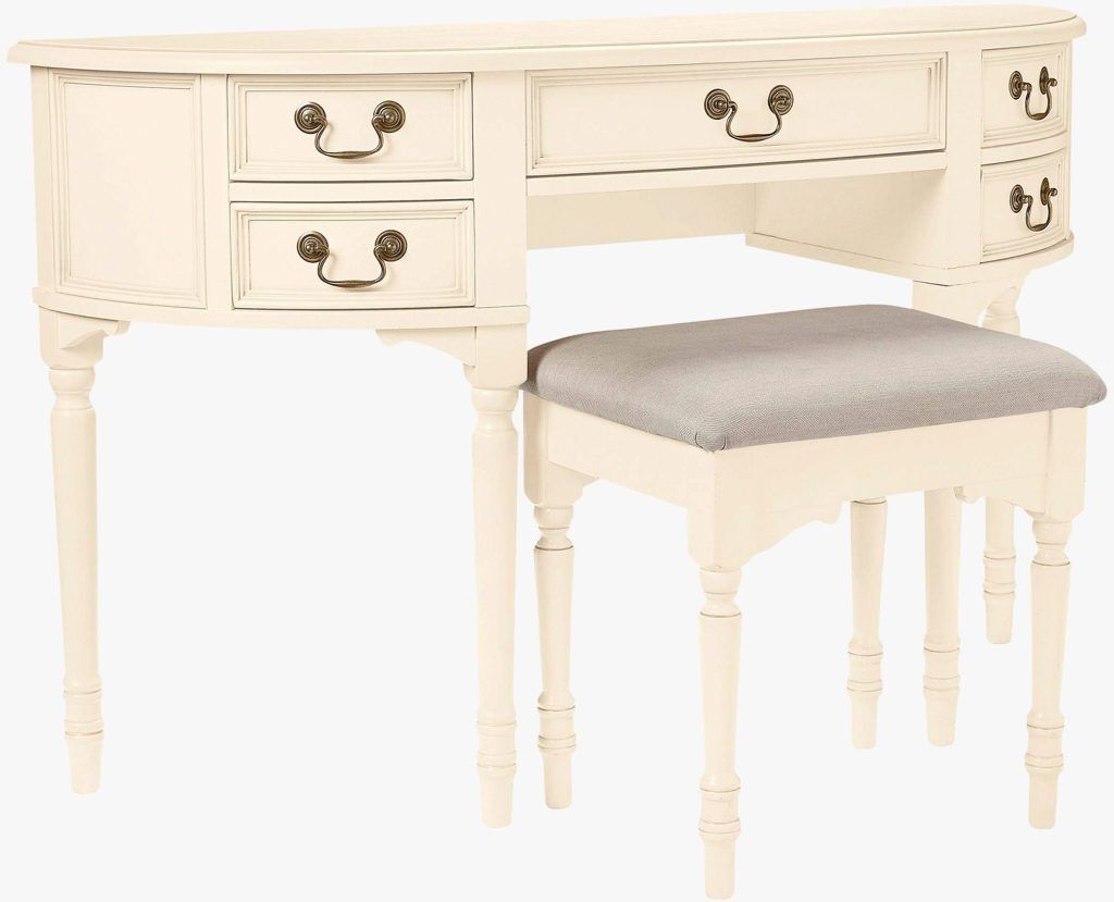 Laura Ashley Clifton 5 Drawer Dressing Table and Stool in Ivory | Shackletons
