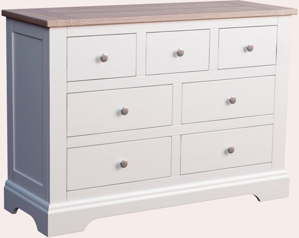 Laura Ashley Dorset 3+4 Drawer Chest in White | Shackletons