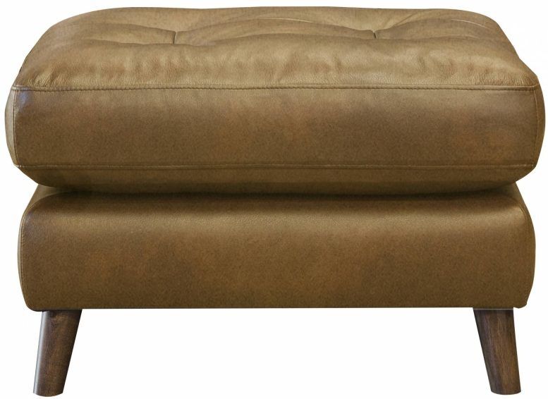 Alexander  James Saddler Footstool in Tote Tobacco with Dark Oak Feet | Shackletons