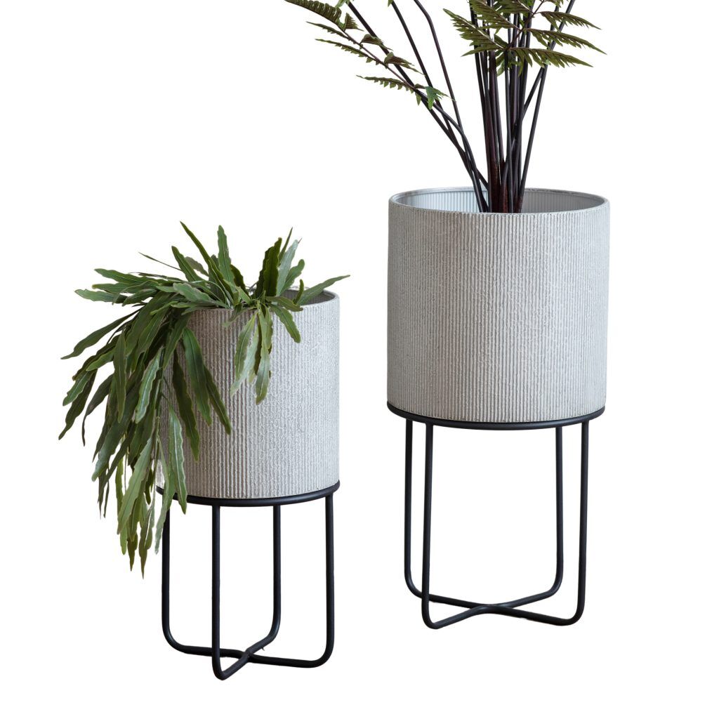 Gallery Direct Eda Metal Planter Set of 2 White | Shackletons