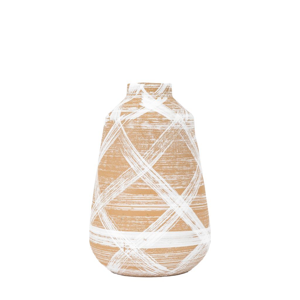 Gallery Direct Tarka Vase Large Reactive BrownWhite | Shackletons