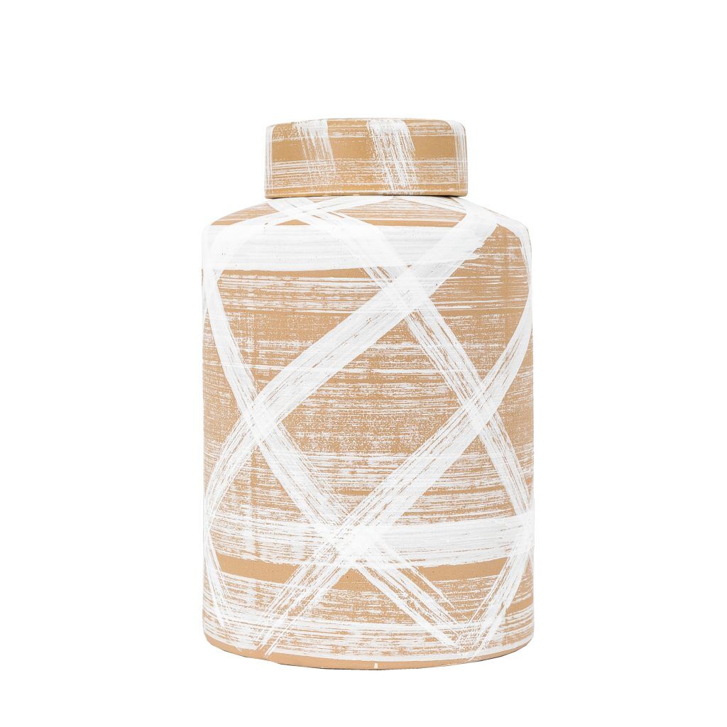 Gallery Direct Tarka Jar Reactive Brown White | Shackletons