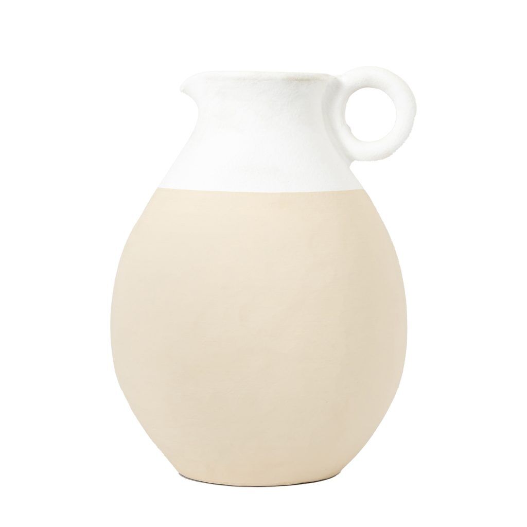 Gallery Direct Tinos Pitcher Vase Large White Natural | Shackletons