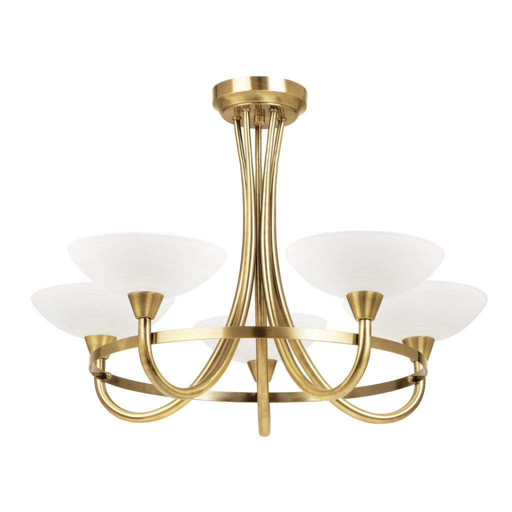 Gallery Direct Cagney 5 Ceiling Lamp Antique Brass | Shackletons
