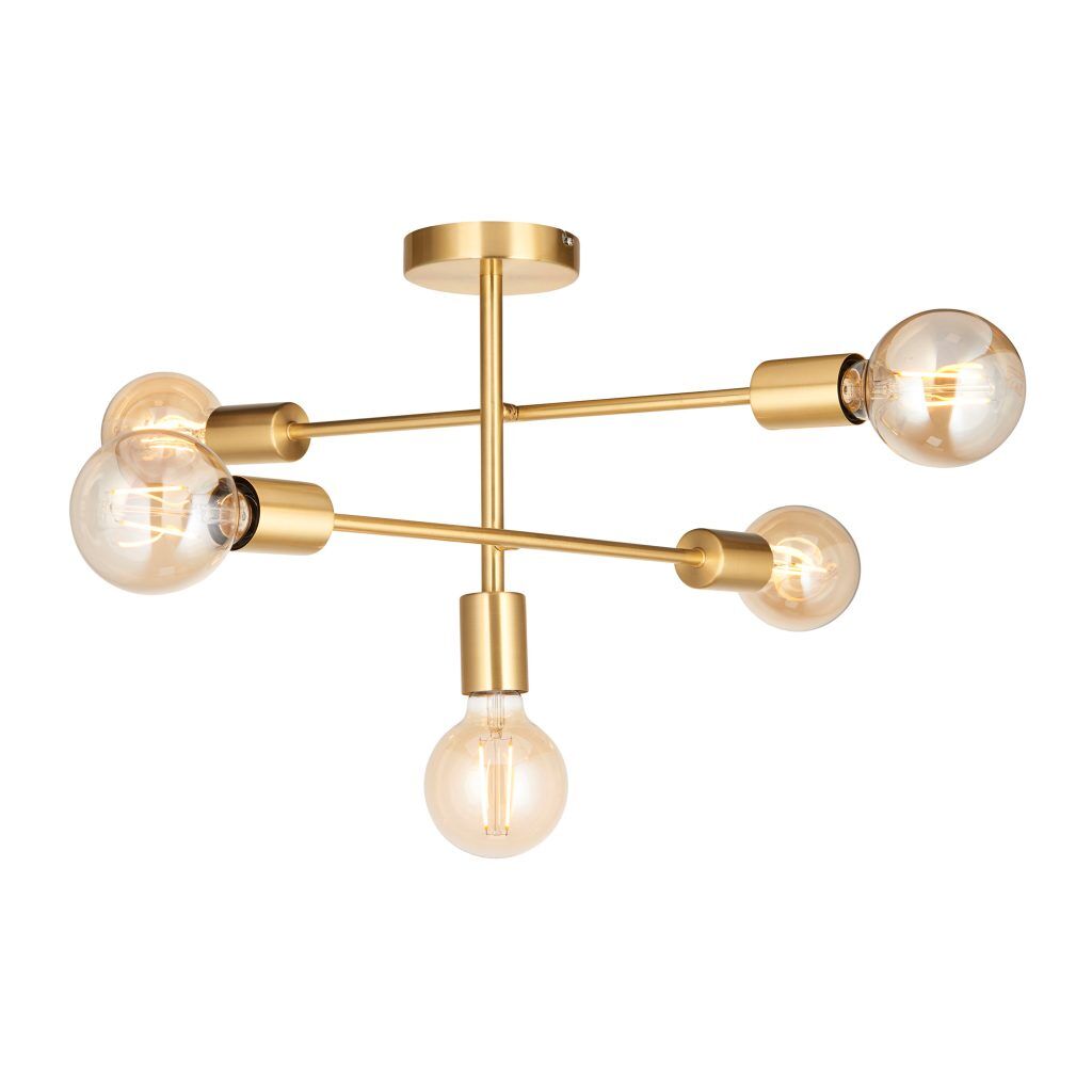 Gallery Direct Studio 5 Ceiling Light Satin Brass | Shackletons