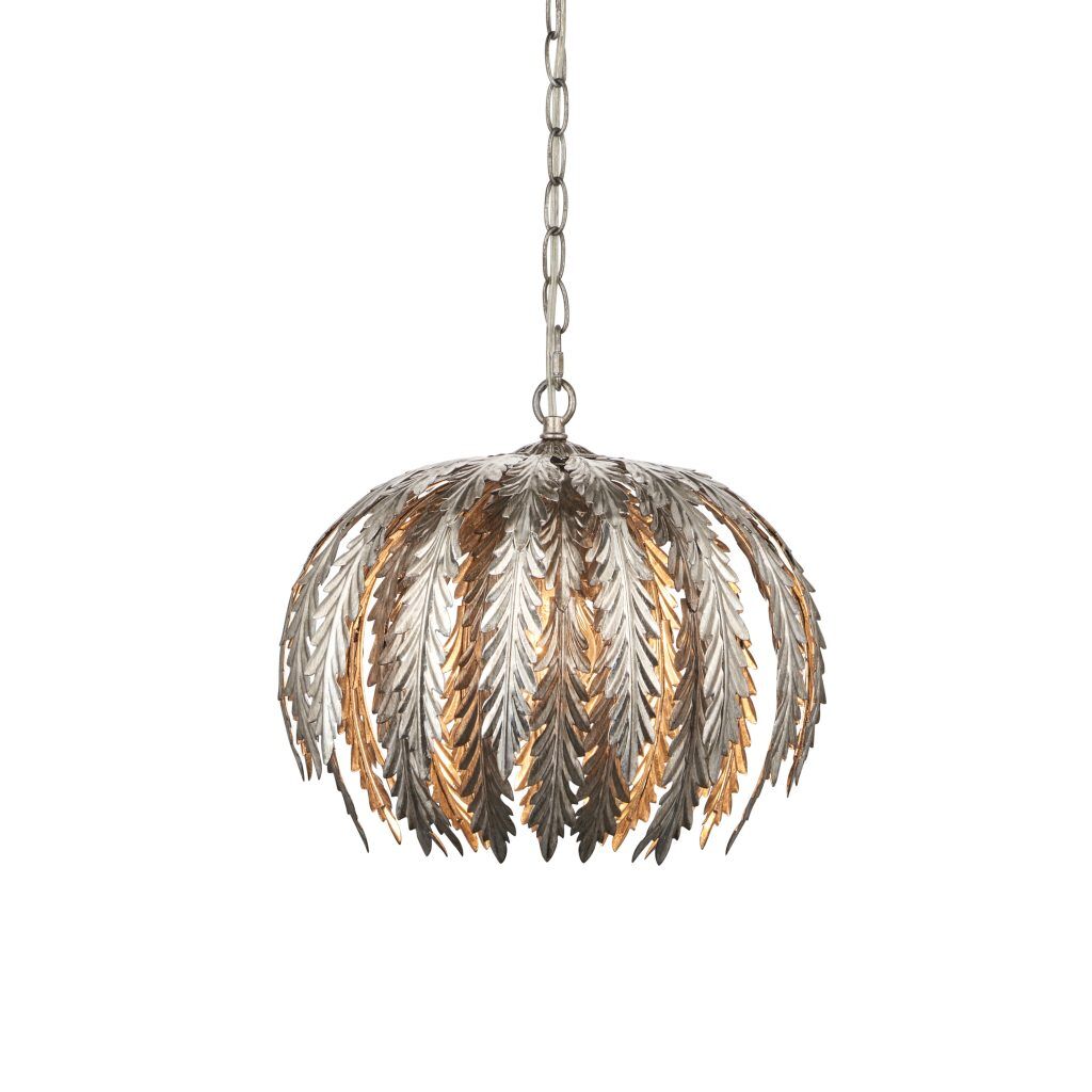 Gallery Direct Delphine 1 Pendant Light Silver Leaf | Shackletons