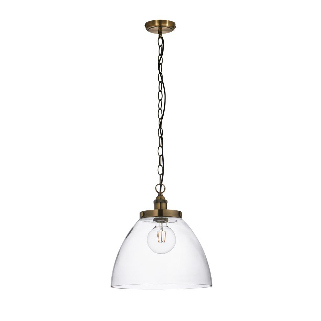 Gallery Direct Hansen Grand 1 Pendant Light Antique Brass | Shackletons