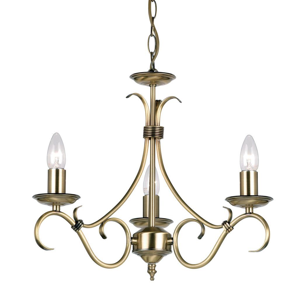 Gallery Direct Bernice 3 Pendant Light Antique Brass | Shackletons
