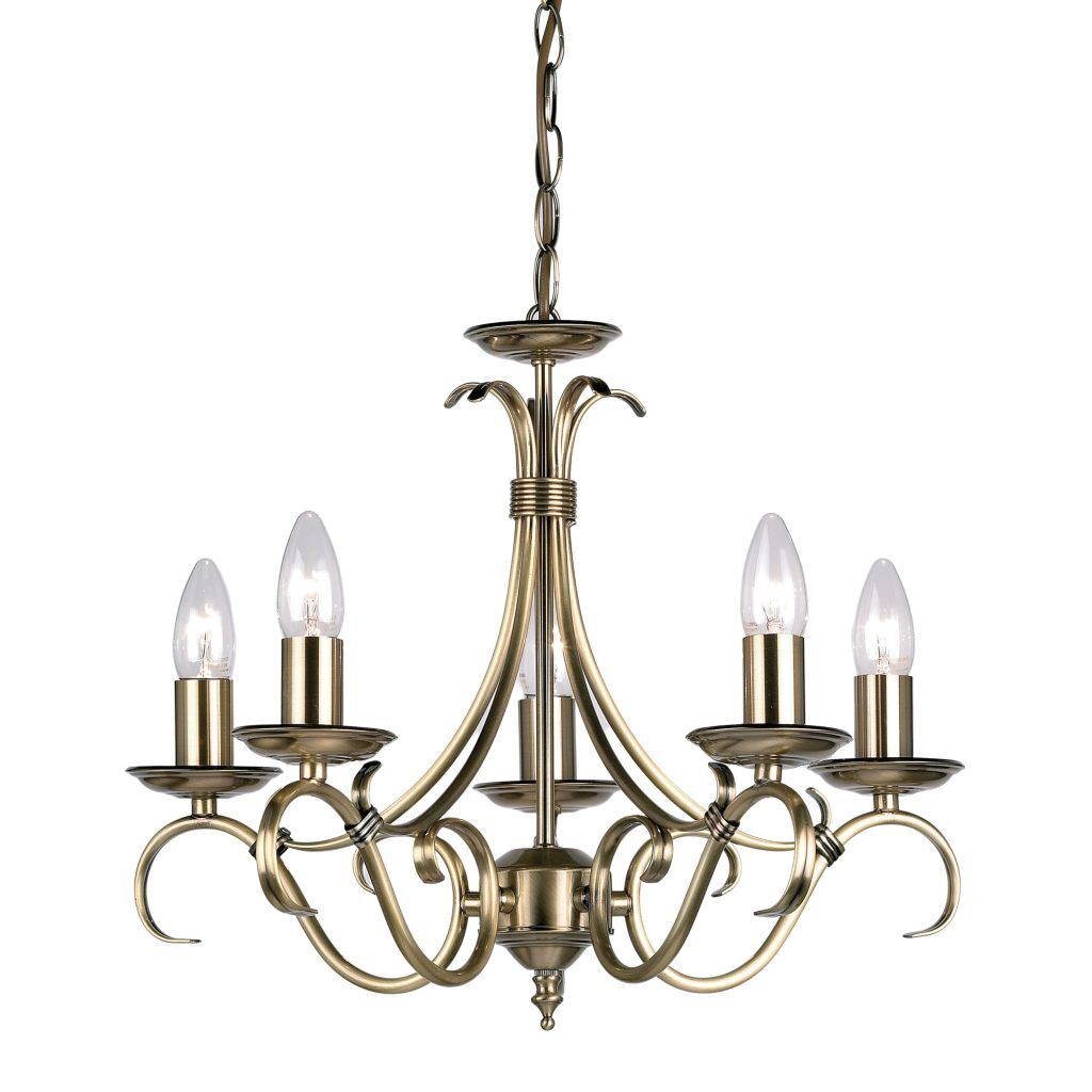Gallery Direct Bernice 5 Pendant Light Antique Brass | Shackletons